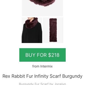 Rex Rabbit Fur Infinity Scarf Burgundy by Jocelyn